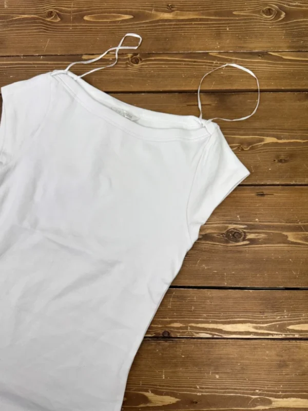 تیشرت کبریتی سفید کراپی زارا - Image 4