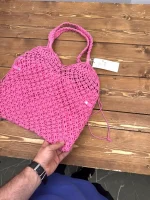 کیف صورتی آستردار قلاب بافی سولیور - Image 3