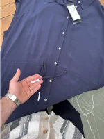 پیراهن زنانه سورمه ای کمر بند دار بدون آستین اس اولیور - Image 4
