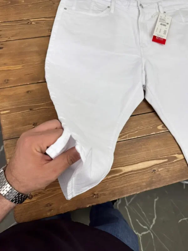 شلوار کتان سفید کاپری سولیور - Image 4