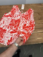 تاپ کتان نارک پشت بندی قرمز سولیور - Image 4