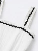 سارافون بچگانه سفید گلدوزی مشکی زارا - Image 3
