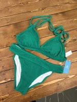 مایو‌دو تکه سبز پفکی کاپشی - Image 3