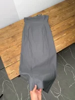 پیراهن دکلته طوسی خط دار