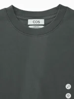 تیشرت اورسایز فیت خاکستری نخی کاز - Image 2