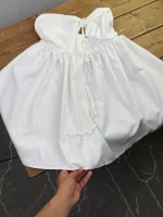پیراهن سفید دکلته بوهو
