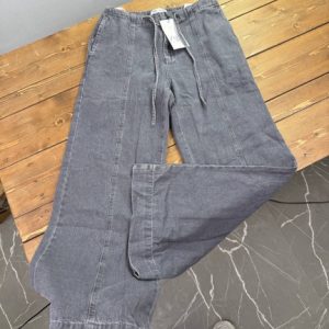 شلوار جین واید لگ کمرکشی خاکستری زارا