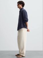 شلوار لینن کرم زارا - Image 4