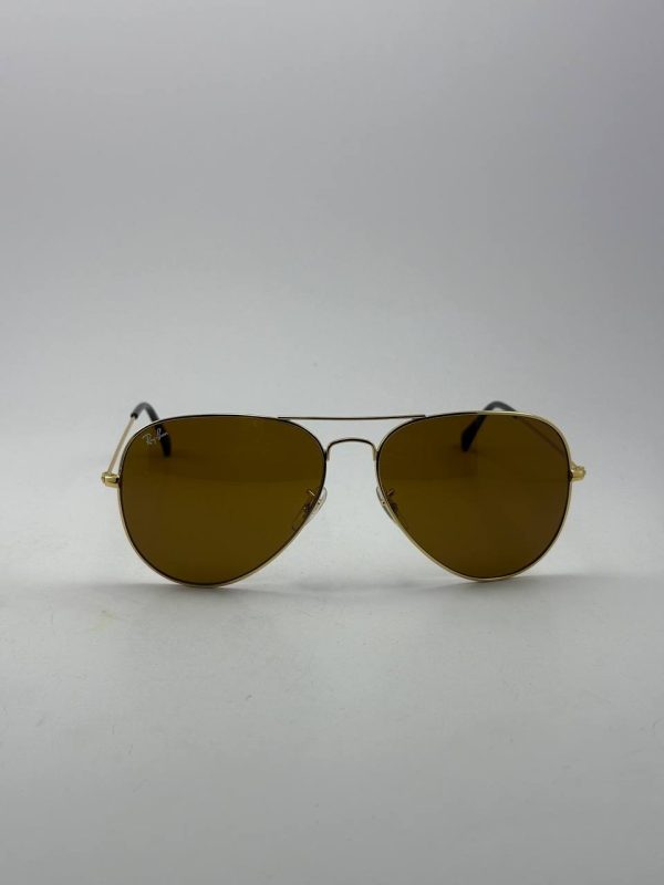 عینک ریبن rb-3026 aviator طلایی قهوه ای - Image 2