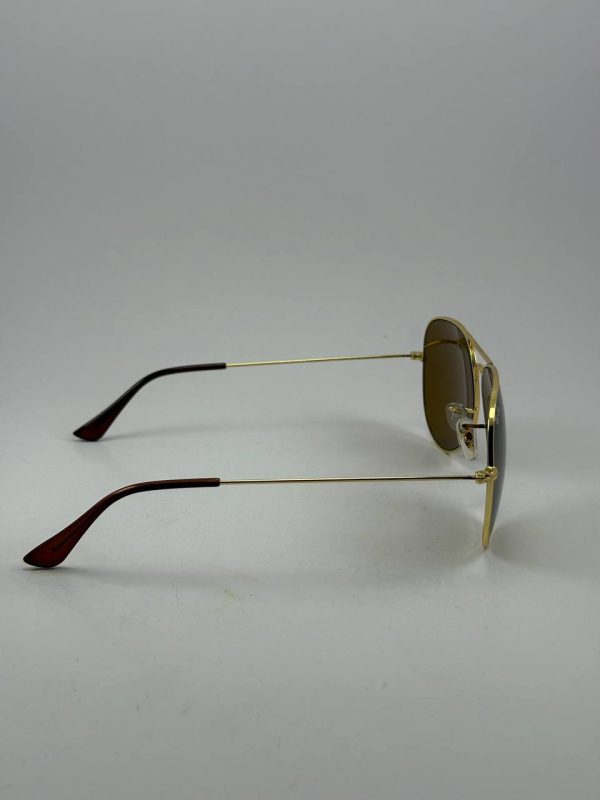 عینک ریبن rb-3026 aviator طلایی قهوه ای - Image 3