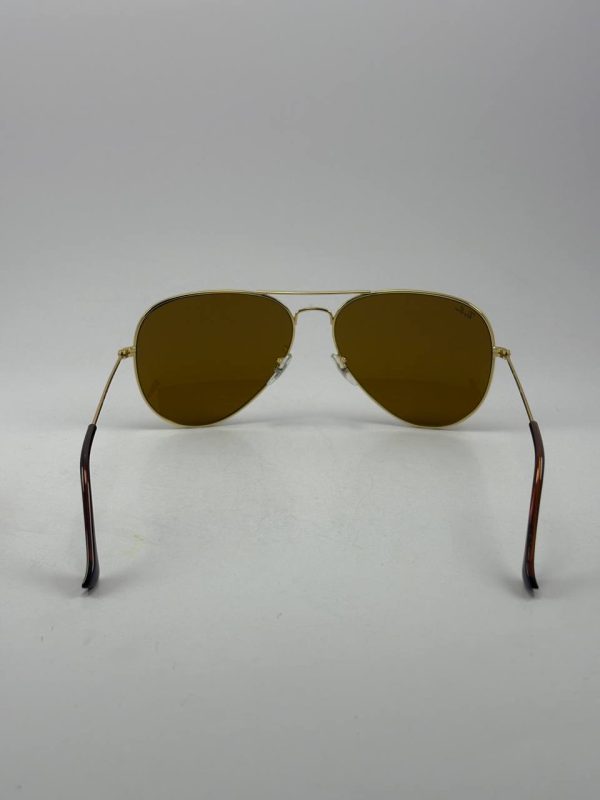 عینک ریبن rb-3026 aviator طلایی قهوه ای - Image 4