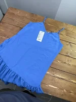 پیراهن آبی کمر چین دار سولیور - Image 2