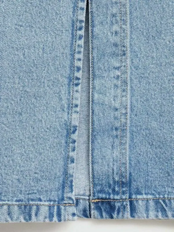 دامن‌ جین آبی جلو چاک دار منگو - Image 4
