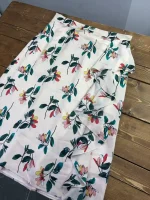 دامن کرم بلند چین دار گل گلی - Image 2