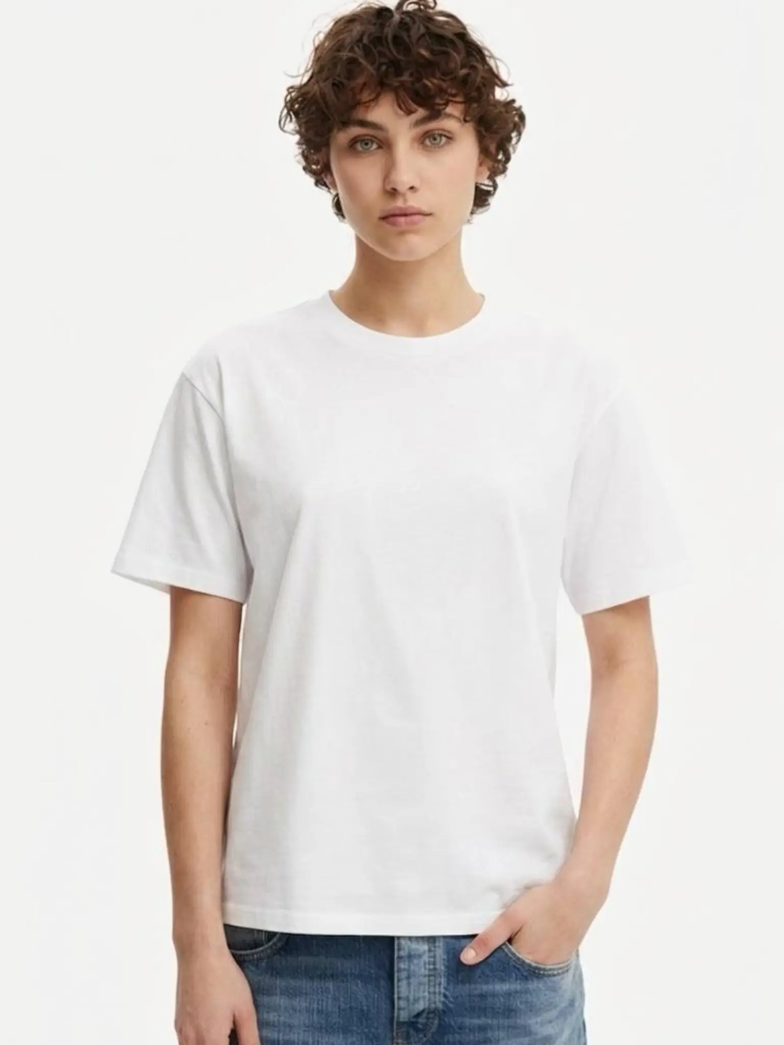 Basic white cotton t-shirt تیشرت سفید بیسیک کاتن آن - Image 1