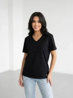 تیشرت یقه هفت کلوین کلاین رنگ مشکی(calvin klein) مدل بیسیک