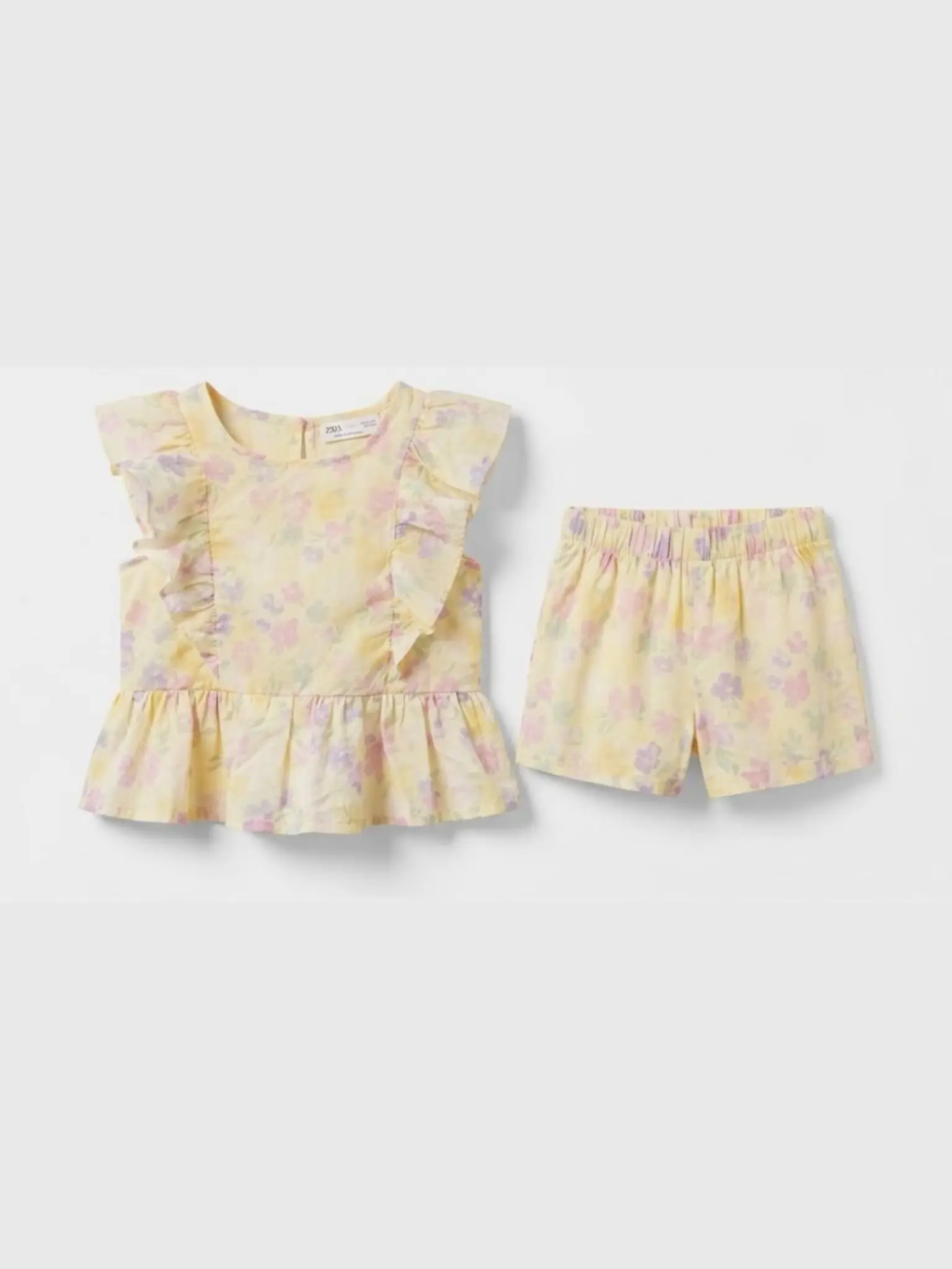 Floral shorts and shirt set ست شومیز شلوارک گل گلی - تصویر 1