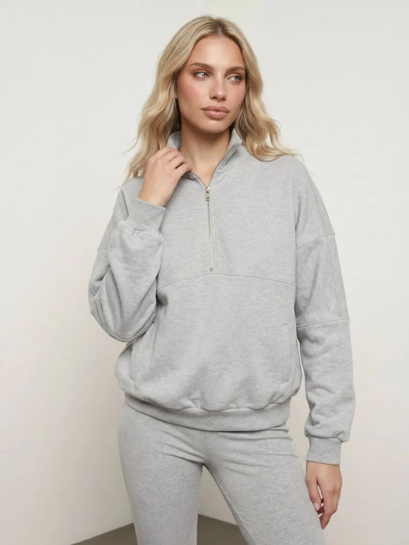 Gray zipper Niss Gray inside the fluff نیمزیپ طوسی آیسگری داخل کرکی سینسای - تصویر 1