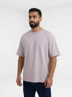 تیشرت اوورسایز H&M رنگ صورتی چرک (داستی پینک)