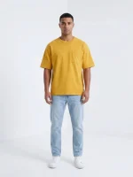 تیشرت اورسایز جیبدار مردانه رنگ خردلی Jack & Jones