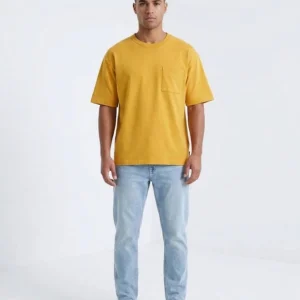 تیشرت اورسایز جیبدار مردانه رنگ خردلی Jack & Jones