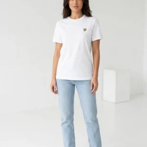 تیشرت بیسیک سفید Lyle & Scott گلدوزی پرنده زرد