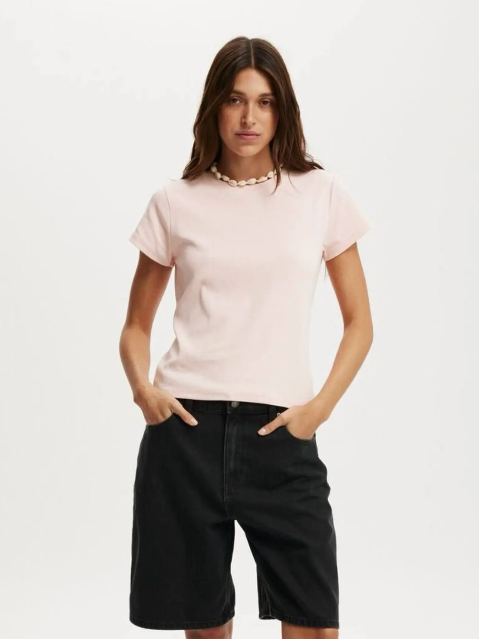Pastel pink minimalist cotton t-shirt تیشرت مینیمال صورتی پاستیلی کاتن آن