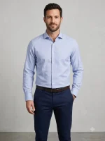 پیراهن مردانه آستین دار آبی روشن