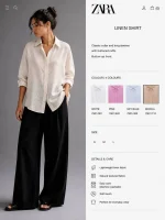 شومیز کرم شیشه ای زارا - Image 4