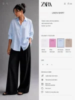 شومیز آبی شیشه ای زارا - Image 4