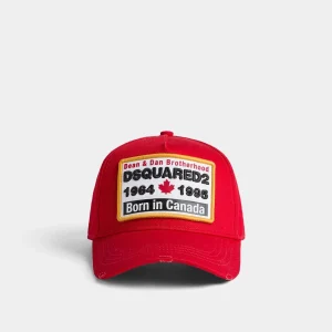 کلاه کپ قرمز DSQUARED2 پچ‌دوزی