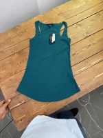 تاپ زنانه سبز کله‌غازی ریب یقه گرد Aloette - تصویر 2