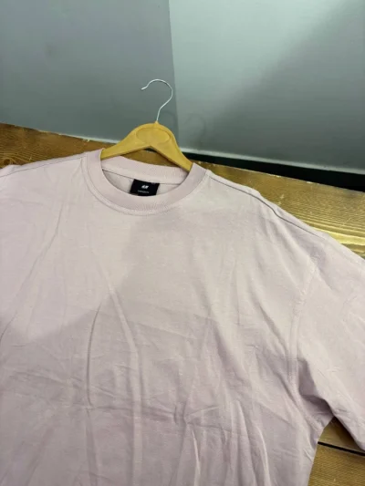 تیشرت اوورسایز H&M رنگ صورتی چرک (داستی پینک) - تصویر 2