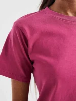 تیشرت کراپ زنانه ارغوانی کاتن آن - تصویر 4