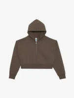 سویشرت کراپ زنانه قهوه ای L/7 - Image 4