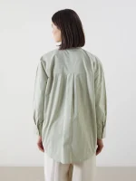 شومیز زنانه کلاسیک سبز راه راه - Image 3