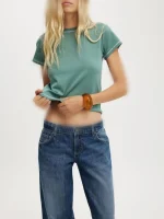 تیشرت مینیمال سبز کاتن آن - Image 3