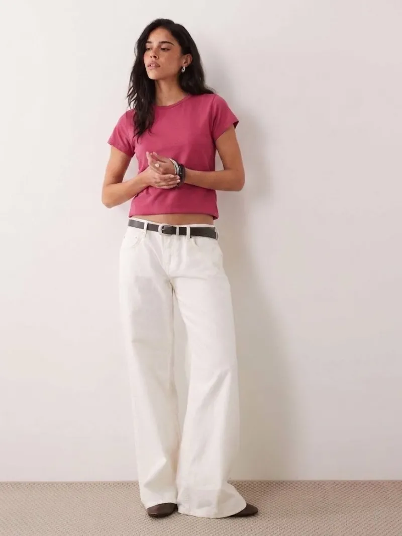 Pink Cotton Pink T-shirt تیشرت کراپ صورتی پررنگ کاتن آن - تصویر 1
