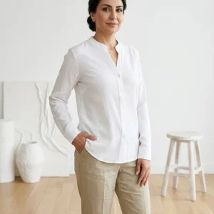 شومیز سفید کژوال مدل پیور وایت (Pure White)