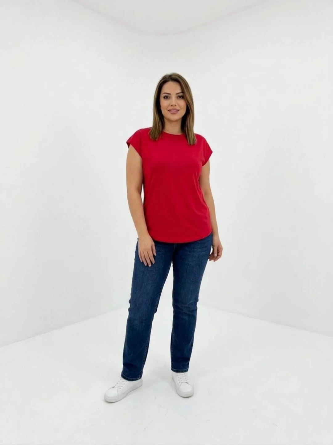 Red Kimono Sleeve Women's T-shirt تیشرت زنانه آستین کیمونو قرمز - تصویر 1