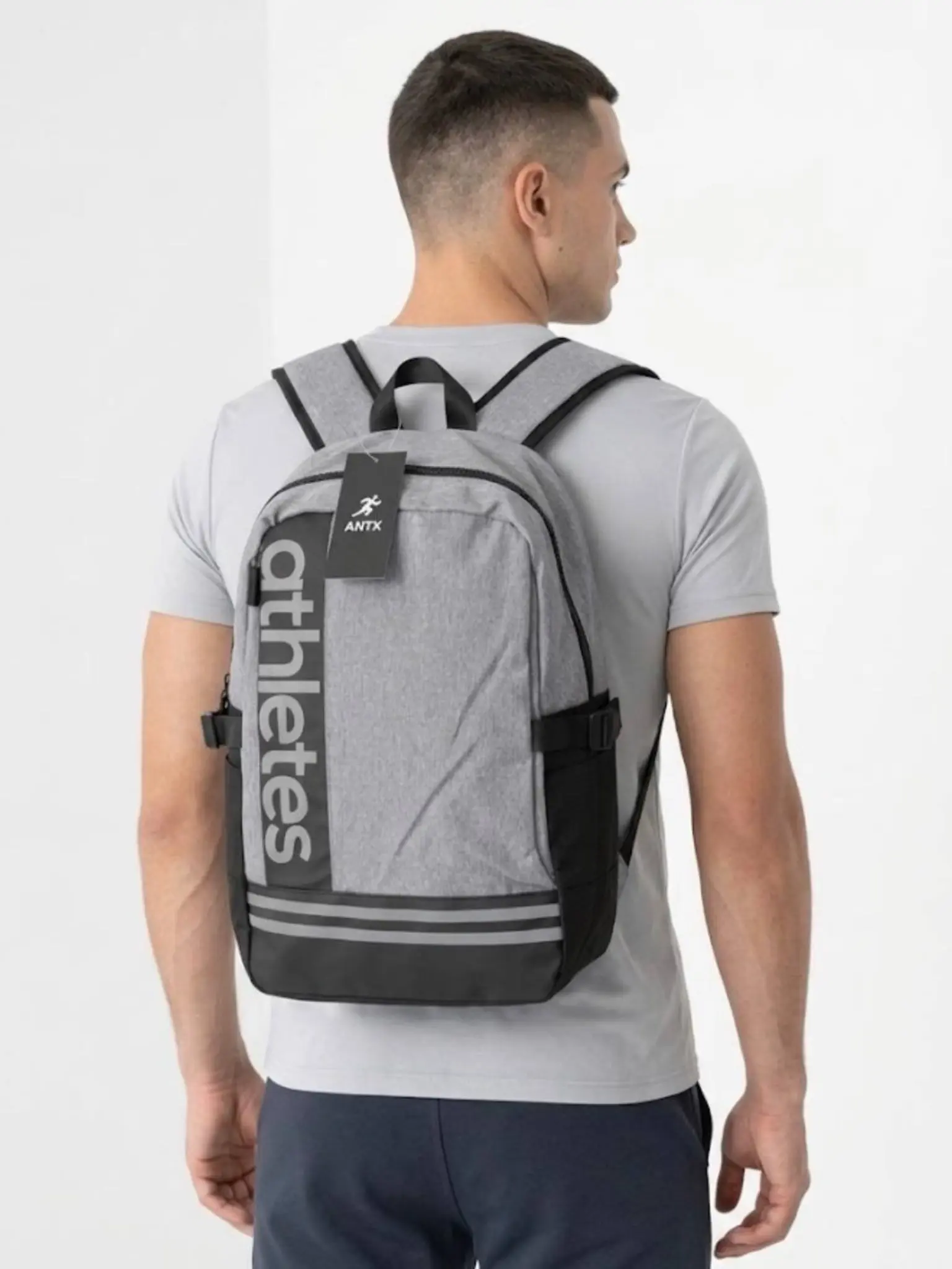 Two-tone grey-black sports backpack کولهپشتی اسپرت دو رنگ طوسی مشکی - Image 1