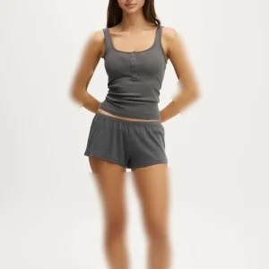 تاپ زنانه مشکی کبریتی یقه هنلی Cotton on