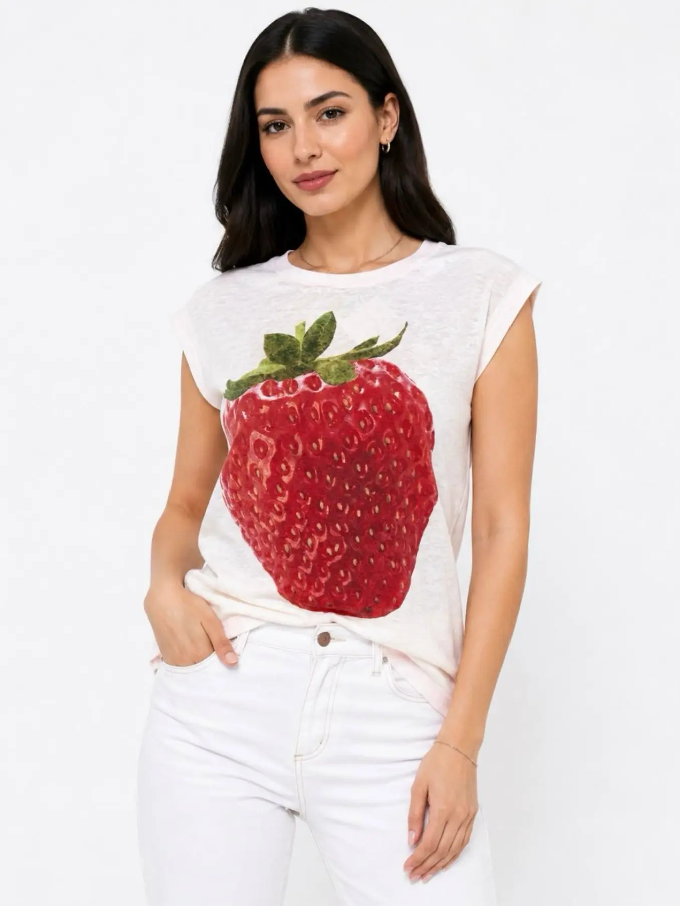 image_0A0254F1-2683-454A-A68C-1850FE805BB6_1786888842 تیشرت زنانه طرح توت فرنگی قرمز - تصویر 1