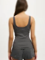 تاپ زنانه مشکی کبریتی یقه هنلی Cotton on - Image 3