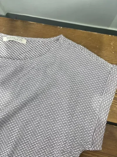 تیشرت گره ای بتی مشکی طوسی - Image 4
