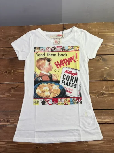 تیشرت زنانه سفید طرح Kellogg's Corn Flakes - تصویر 2