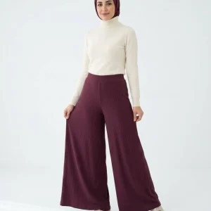 شلوار زنانه زرشکی کبریتی واید