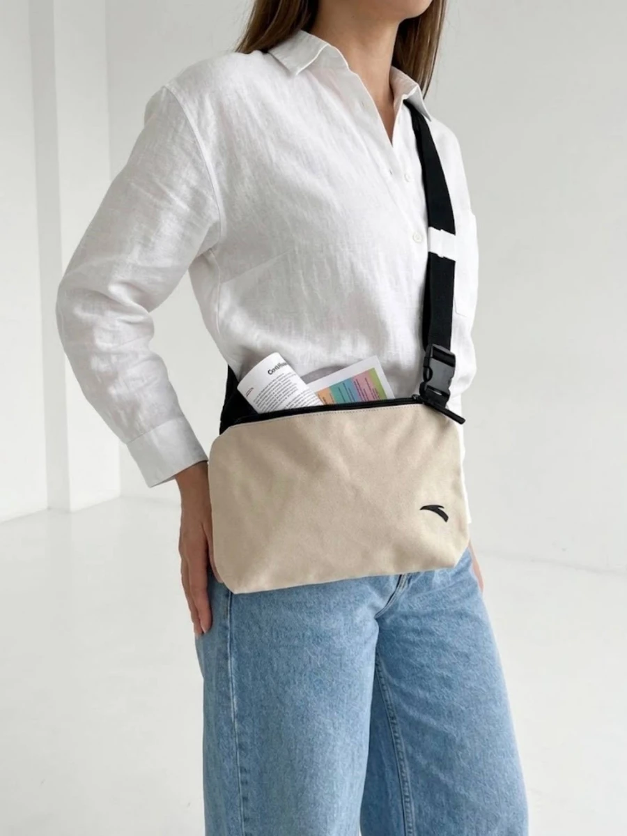ANTA Cream Sport Crossbody and Waist Bag کیف کراسبادی و کمری اسپرت ANTA کرم - تصویر 1