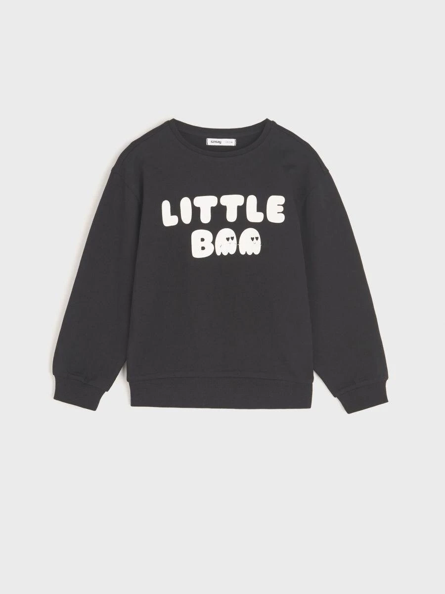 Black children's sweatshirt with front lettering دورس بچگانه مشکی جلو نوشته