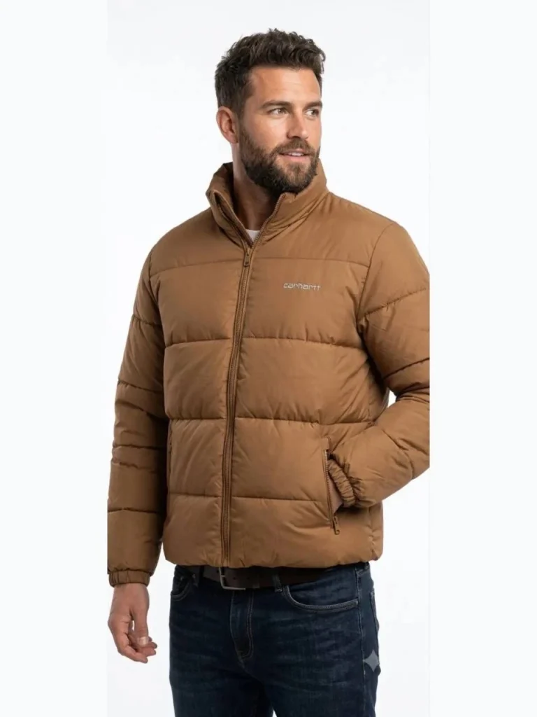 کاپشن پفی کارهارت رنگ شتری (Carhartt Camel Puffer)